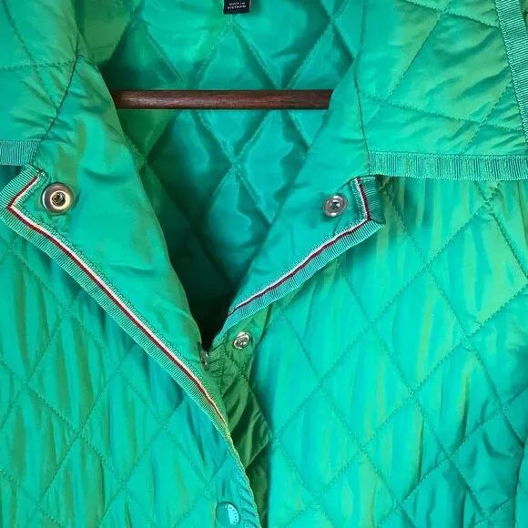 Talbots Kelly Green Quilted Barn Coat, S. Preppy Spring - Picture 8 of 14